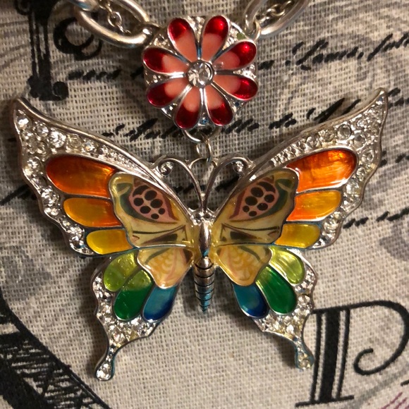 Jewelry - Enamel Butterfly Necklace